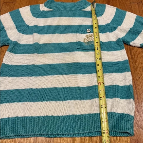 Picket and Post Teal And White Stripe Top Size Medium - Picture 5 of 7